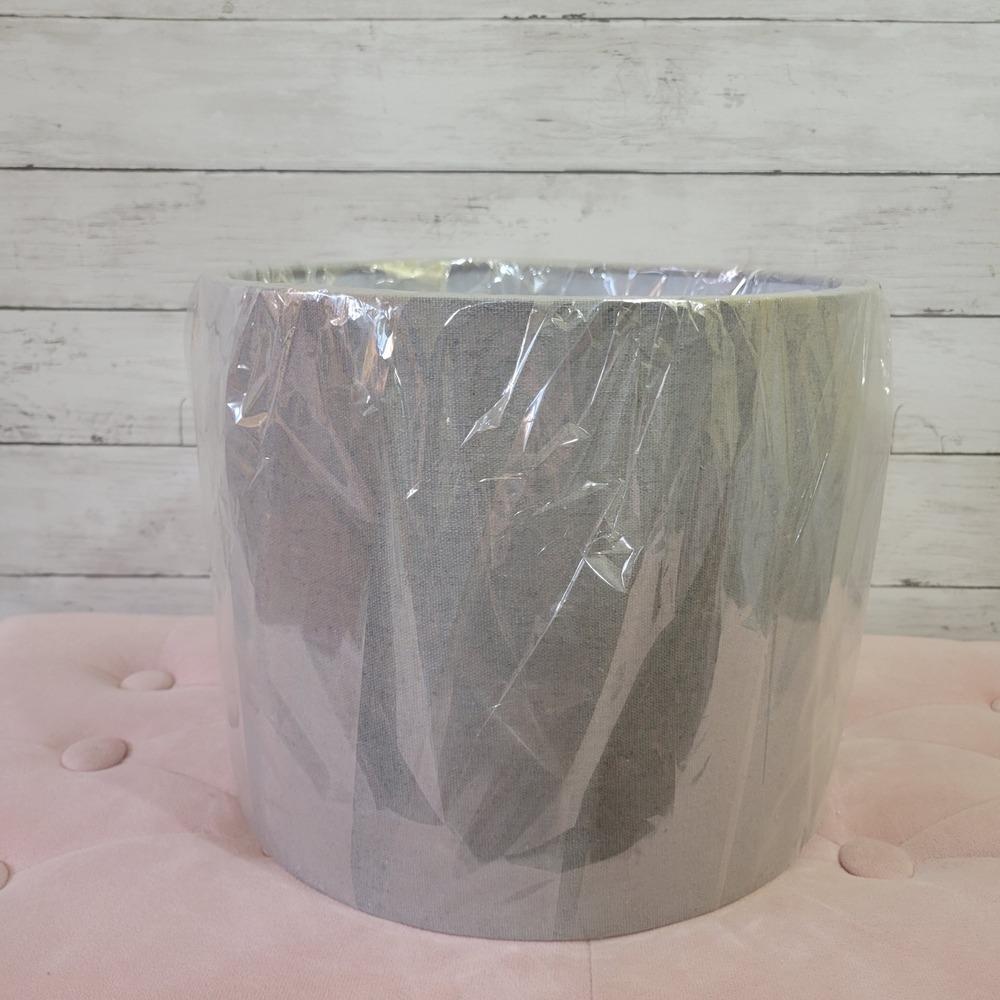 Light Gray Linen Look Drum Lamp Shade Spider Fitter 11x9 Inch Modern Decor - Picture 7 of 7
